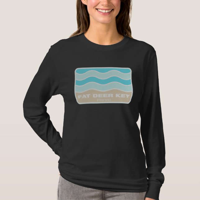 T-shirt Fat Deer Key Florida Retro FL Waves Beach Souvenir (Devant)