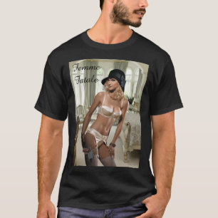 T-shirt Fatale féminine des années 1920 - Fumer et armes