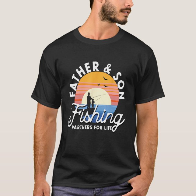 T-shirt Father and Son Fishing Partners for Life (Devant)