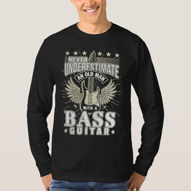 T-shirt Father Bass Player Dad Old Man Bass Guitar Electri (Devant)