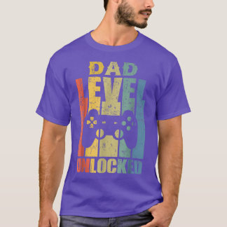 T-shirt Father Gamer Pregnancy Announcement Dad Level Unlo