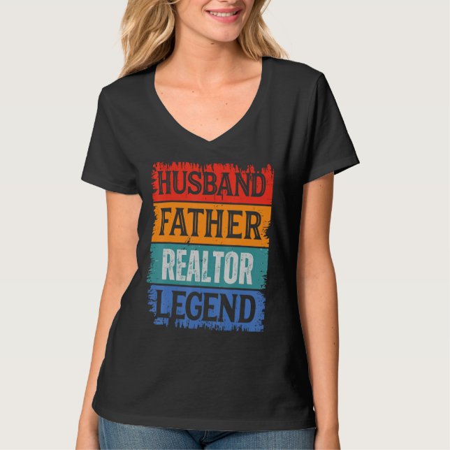 T-shirt Father Husband REALTOR Legend Proud Dad  Retro Pap (Devant)
