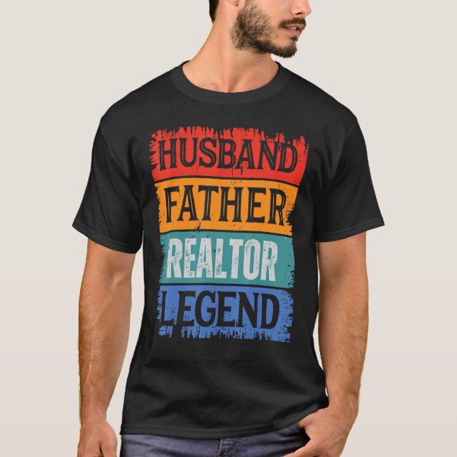 T-shirt Father Husband REALTOR Legend Proud Dad  Retro Pap (Devant)
