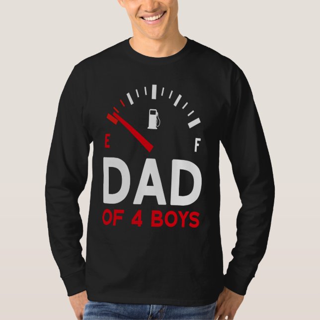 T-shirt Father of 4 Boys Father's Day Dad (Devant)