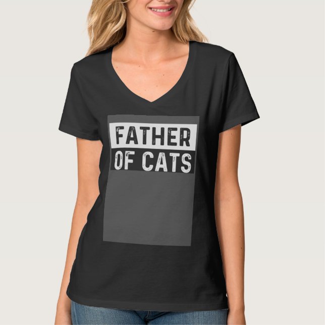 T-shirt Father of Cats  Fluffy Animal (Devant)