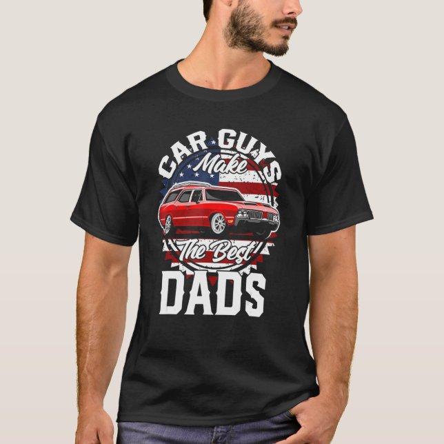 T-shirt Father s Day Classic American Custom Car Station W (Devant)