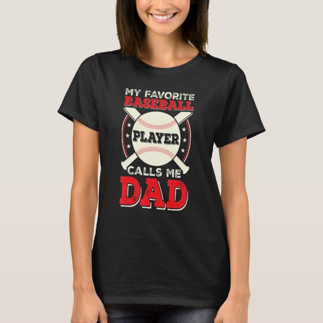 T-shirt Father Son Daughter Proud Daddy Baseball Favorite  (Devant)
