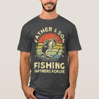 T-shirt Father Son Matching Fishing Funny Bass Fish Dad fa