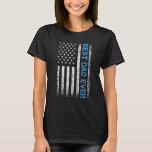T-shirt Father's day Best Dad ever with US american flag