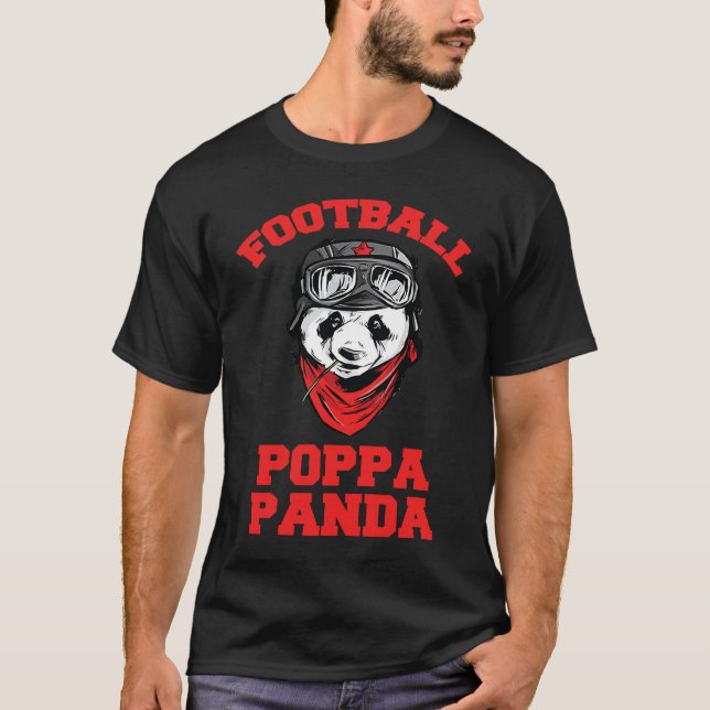 T-shirt Father's Day  Football Poppa Panda  1 (Devant)