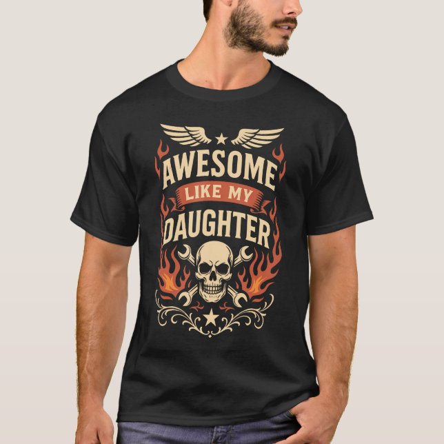 T-shirt Fathers Day Shirt Men Awesome Like My Daughter Fun (Devant)