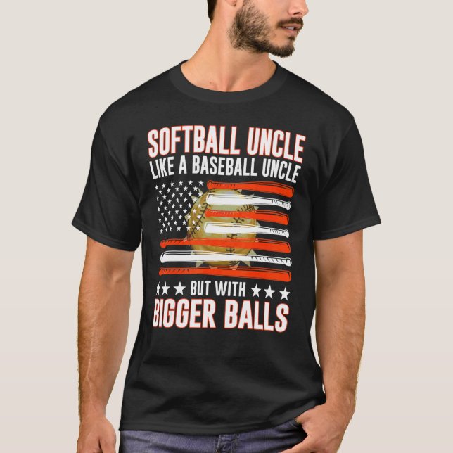 T-shirt Father's Day  Softball Uncle Like A Baseball Uncle (Devant)
