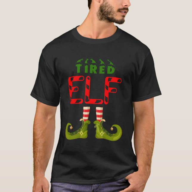 T-shirt Fatigué Elf Funny Group Correspondant Pajamas De F (Devant)