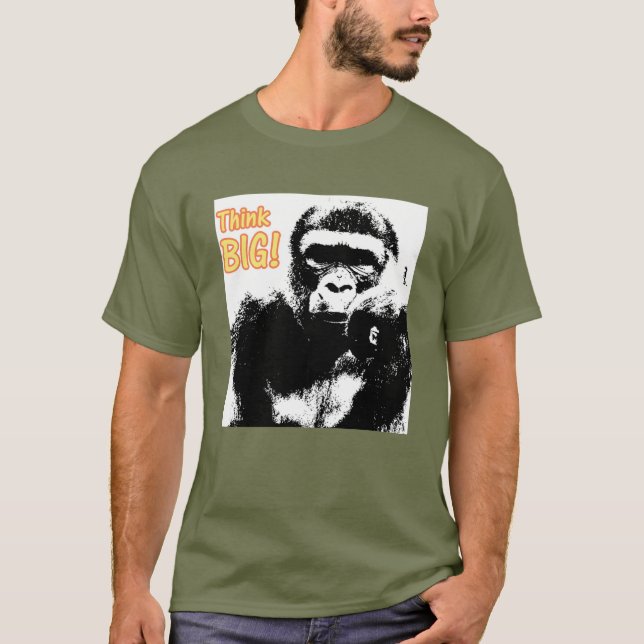 T-shirt Fatigue Green Gorilla Pop Art Motivationnel tendan (Devant)