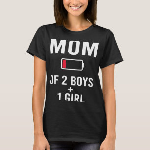 T-shirt Fatigué Maman 2 garçons 1 fille Faible Batterie Co