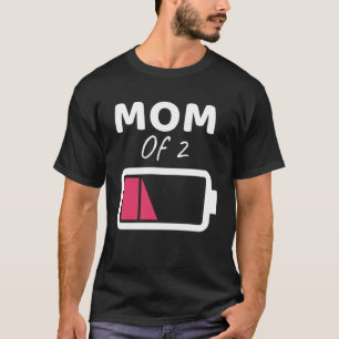 T-shirt Fatigué Maman de 2 Maman de 2 Garçons Fête des mèr