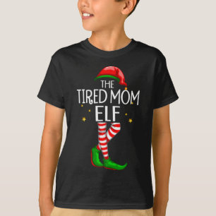 T-shirt Fatigué Maman Elf Correspondant Famille Noël Fête