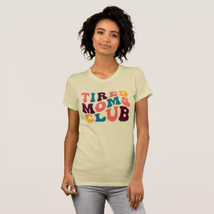 T-shirt Fatigué Moms Club Super Rétro Vibes d'été Beige