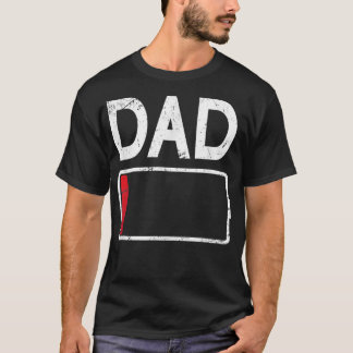 T-shirt Fatigué Papa Faible Batterie Drôle Papa Fête des p