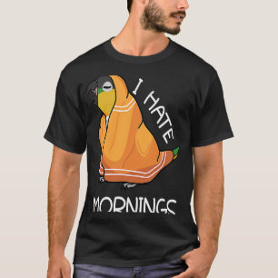 T-shirt Fatigué Parrot déteste les matinées I Noir à tête