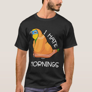 T-shirt Fatigué Parrot Hates Matins I Orange ailé Amazon