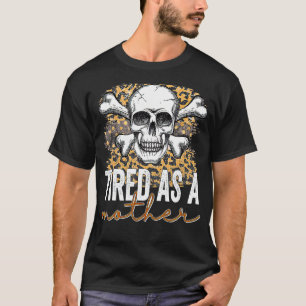 T-shirt Fatigué Une Mère Crâne Amérique Drapeau Maman Vie