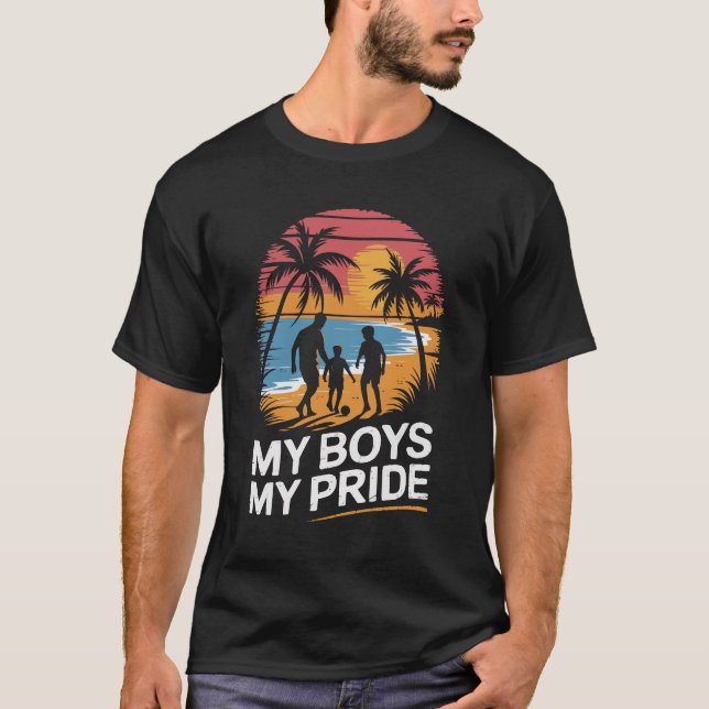 T-shirt Fatjer et 2 fils de beach soccer (Devant)