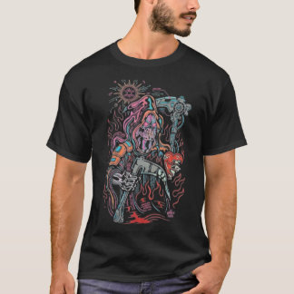 T-shirt Faucheur Néfaste Néon : La Mort de Style Cyberpunk