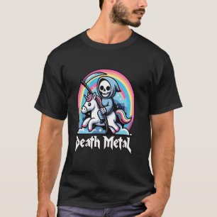 T-shirt Faucheuse chevauchant une licorne drôle de mort me