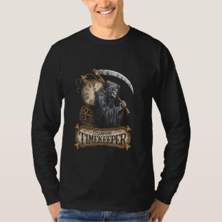 T-shirt Faucheuse Steampunk Gardien du Temps Horloge Pendu