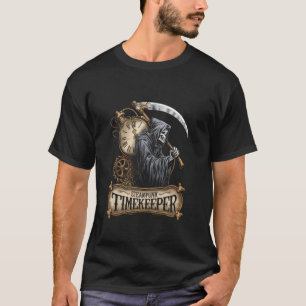 T-shirt Faucheuse Steampunk Gardien du Temps Horloge Pendu