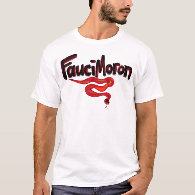 T-shirt Fauci Moron Rouge Serpent Noir Anti-Doctor Fauci (Devant)