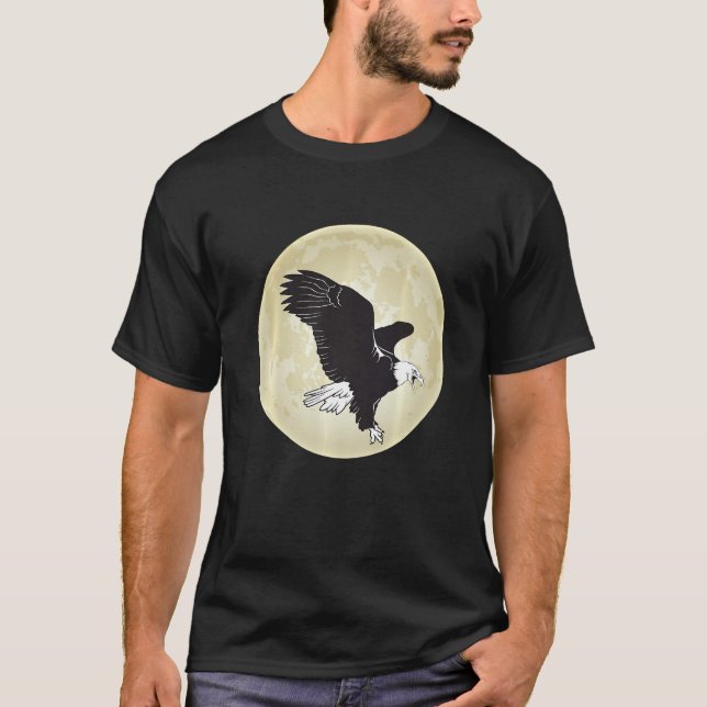 T-shirt Faucon de la lune d'aigle avec faucon et faucon (Devant)