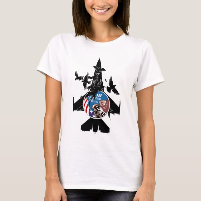 T-shirt Faucon F-16 de combat (Devant)