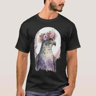 T-shirt Faucon Oiseaux De Prey Fleur Couronne Floral Oisea