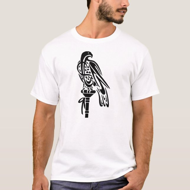 T-shirt Faucon sur la perche de bloc (Devant)