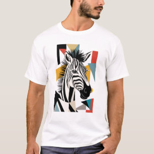 T-shirt Faune africaine de Zèbre géométrique cool