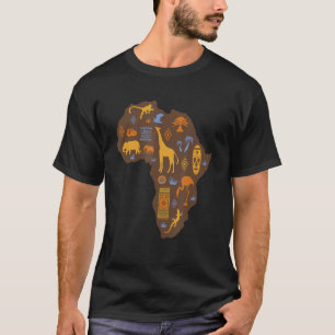 T-shirt Faune africaine et Tapisserie culturelle Une carte