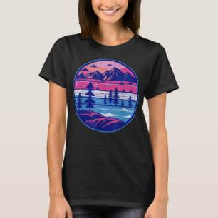 T-shirt Faune Arbres Extérieurs Nature Retro Randonnée Cam