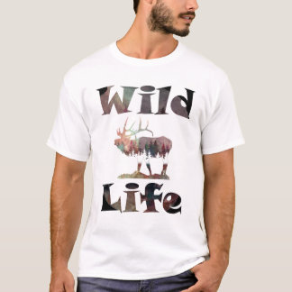 T-shirt Faune avec Bugling Elk Aquarelle design