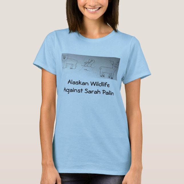 T-shirt Faune d'Alaska contre Sarah Palin (Devant)
