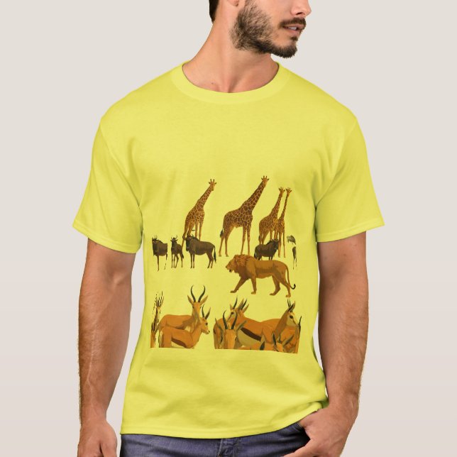 T-shirt Faune de la savane africaine. (Devant)