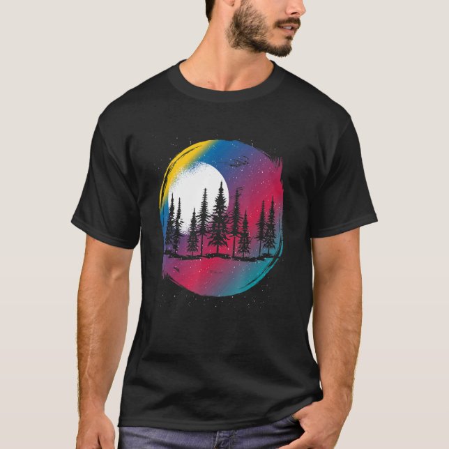 T-shirt Faune extérieure Moonlight Forest Pleine lune Colo (Devant)