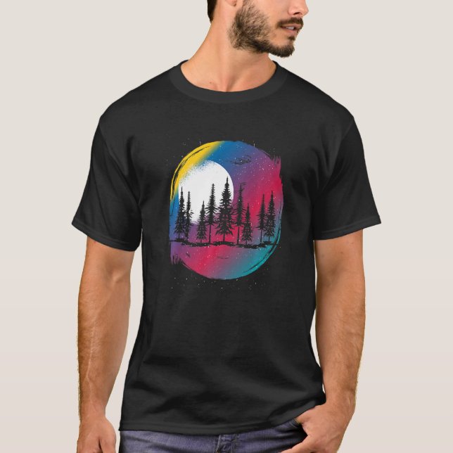 T-shirt Faune extérieure Moonlight Forest Pleine lune Colo (Devant)