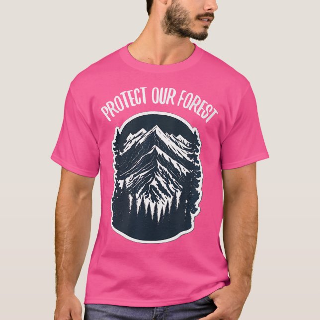 T-shirt Faune Forêt Extérieure Camping Randonnée Protégez  (Devant)
