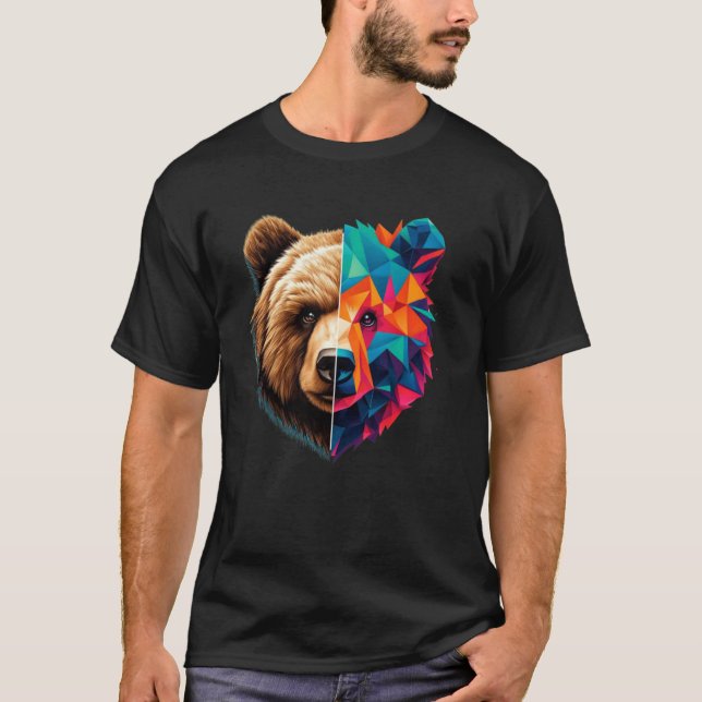 T-shirt Faune Géométrie animale Abstraite Polygone Cristal (Devant)