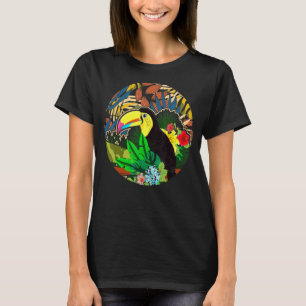 T-shirt Faune Oiseau Tropical Animaux Vibes d'été Floral