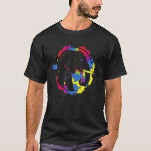 T-shirt Faune sauvage d'éléphants colorés Animaux sauvages