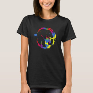 T-shirt Faune sauvage d'éléphants colorés Animaux sauvages