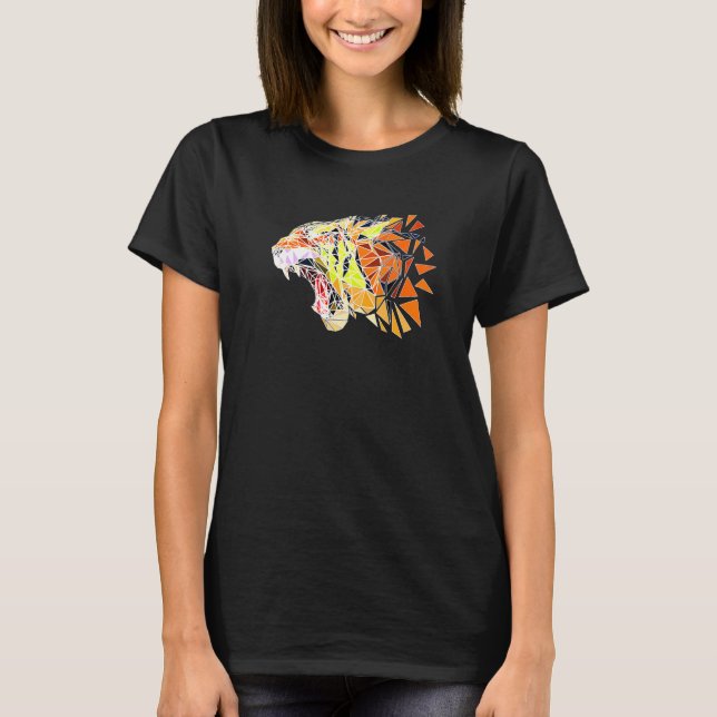 T-shirt Faune Tiger Head Faune Wilderness Predator Bi (Devant)